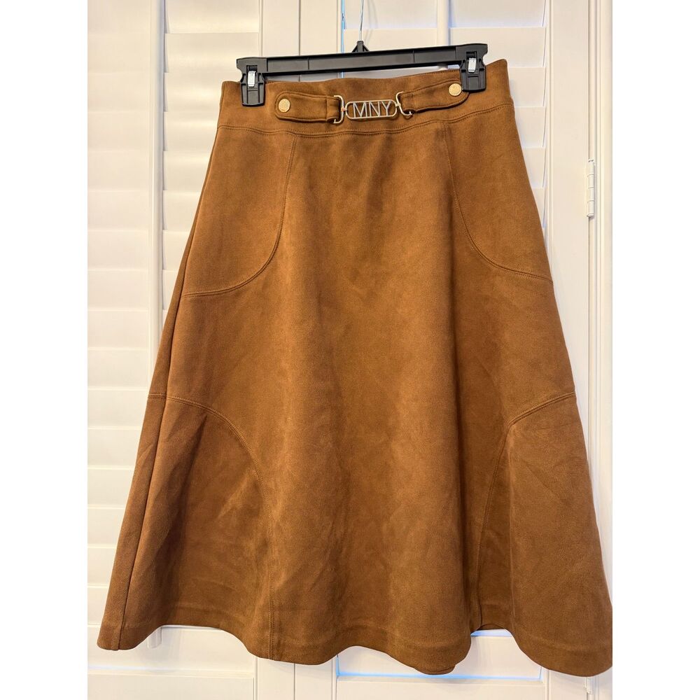 Camel Faux Suede A-Line Midi Skirt Size XS by Marc New York